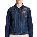 Max Studio Women's Embroidered Denim Jacket Size M