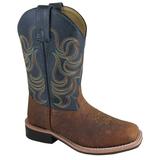 Smoky Mountain Youth Boys Jesse Brown/Navy Leather Cowboy Boots 6 D