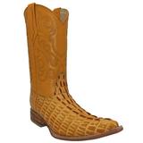 The Western Shops Menâ€™s Leather Cowboy Boot Crocodile Alligator Design Print Snip Toe Western Boot
