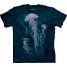 Blue 100% Cotton Jellyfish Graphic Novelty T-Shirt