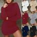 Multitrust Women Ladies Casual Sweatshirt Long Sleeve Sweater Hoodie Jumper Winter Dress