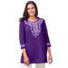 Woman Within Women's Plus Size Embroidered Knit Tunic