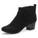 DREAM PAIRS Women's Fashion Chunky Block Ankle Boots Heel Side Zipper Ankle Boots KEENY BLACK Size 8.5