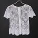 CUTELOVE Black/ White Color Women Summer Casual T-shirt O Neck Solid Lace Crop Zipper T-shirts Short Sleeve Hollow Out Tops Plus Size