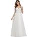 Ever-Pretty Womens Elegant Double V-neck Special Occasion Prom Party Dresses for Women 00806 White US8