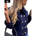 Women Double Breasted Jacket Lapel Slimming Coat