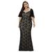 Ever-Pretty Women's Plus Size Formal Evening Dress Bridesmaid Dress for Wedding Guest 00532 Black US16