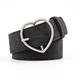 ankishi Women Lady Wide Belt with Alloy Belt Buckle Girls Female Waistband Leather Belts Heart Shape Buckle Women Belt