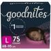 Goodnites Girls' Nighttime Bedwetting Underwear, L (68-95 lb.), 75 Ct