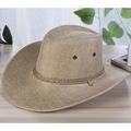 Sun Hat, Men Summer Straw Hat Cool Western Cowboy Hat Outdoor Wide Brim Hat