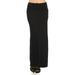 Solid Black Maxi Skirt with Banded Waist, Size XL
