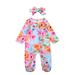 Meihuida Autumn Newborn Baby Girls Boys Footie Floral Print Long Sleeve Ruffle Jumpsuits