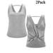Workout Tank Tops for Women Yoga Tops Racerback Tank top Athletic Muscle Gym Cross Open Back Tank Shirts & Tops, 2 Pack Color Black,Rose Red,Gray,White/S-XL