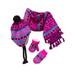 NICE CAPS Little Girls and Infants Sherpa Lined Snowflake Design Knitted Hat Mitten Scarf Cold Weather Winter Accessory Set - Fits Baby Toddler Kids Childrens Sizes