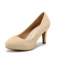 DREAM PAIRS Women's Classic Low Stiletto Heels Dress Pumps Shoes CITY_CT NUDE Size 9