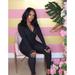 Women Embroidery Rib Zipper Jumpsuit, High Neck Long Sleeve Bodycon Tights, Long Rompers Party Clubwear Outfits Bodysuit