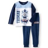 Long Sleeve Raglan T-shirt & Fleece Jogger Pants, 2pc Outfit Set (Toddler Boys)