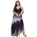 Ever-Pretty Women's A-line Sleeveless Midi Backless Plus Size Evening Party Dress Purple US26