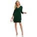 Ever-Pretty Women's Front Wrap Short Cocktail Dress for Women Work Dresses with Sleeves 00252 Green X-Large