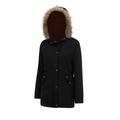 YIWULA Ladies Fur Lining Coat Womens Winter Warm Thick Long Jacket Hooded Overcoat