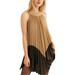 Free People Womens Pleated Love Metallic Mini Dress