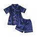 HULKLIFE Baby Kids Girls Boys Pure Color Sleepwear Set Long Sleeve Blouse Tops+sleep Pants