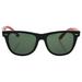Ray Ban RB 2140F 1016 Wayfarer - Black/Green Classic by Ray Ban for Men - 54-18-150 mm Sunglasses