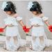 Boutique Toddler Kids Baby Girl White Lace Floral Tops Long Skirt Dress Outfits Clothes