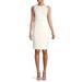 CALVIN KLEIN Womens White Zippered Sleeveless Jewel Neck Above The Knee Sheath Evening Dress Size 12