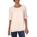 Calvin Klein Womens Keyhole Tie Sleeve Blouse