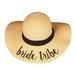 Fashion Culture Bride Tribe Bridal Floppy Straw Sun Hat, Natural