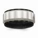 Edward Mirell Jewelry Collection Black Titanium and Sterling Silver Brushed and Polished Milgrain Ring by Roy Rose Jewelry ~ Size 12