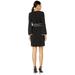 Adrianna Papell Knit Crepe A-Line Dress w/ Contrast Trim Detail Black/Ivory