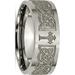 JbSP- Titanium Flat 8mm Laser Design Brushed Band