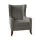 Wingback Chair - Fairfield Chair Constantine 31.75" W Top Grain Leather Wingback Chair in Gray/Brown | 44 H x 31.75 W x 37 D in | Wayfair