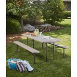COSCO Outdoor Living 6 ft. Folding Picnic Table Plastic in Gray | Wayfair 87902DGR1E