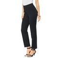 Plus Size Women's Straight-Leg Ultimate Ponte Pant by Roaman's in Black (Size 30 W) Pull-On Stretch Knit Trousers