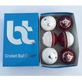 BT White/Red Cricket Ball - Pack of 6 Genuine Leather Cricket Balls for International Standard Cricket and Practice | Bat-Friendly Hard Cricket Ball Made from Sustainable Sources | 156g 2 Piece