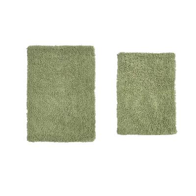 Fantasia 2 Piece Set Bath Rug Collection by Home Weavers Inc in Sage