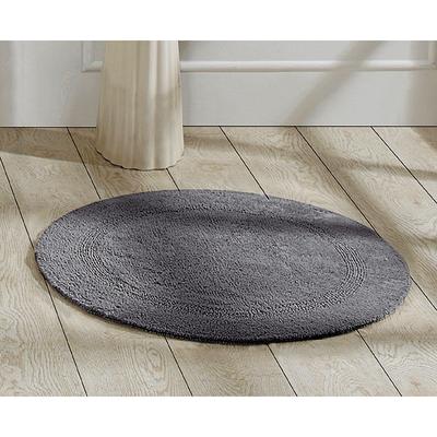 Lux Collections Bath Mat Rug 30" Round by Better Trends in Gray