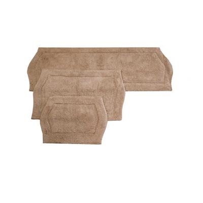 Waterford 3 Piece Set Bath Rug Collection by Home Weavers Inc in Linen