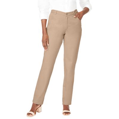 Plus Size Women's Classic Cotton Denim Straight-Leg Jean by Jessica London in New Khaki (Size 32) 100% Cotton