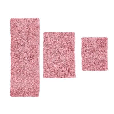 Fantasia 3 Piece Set Bath Rug Collection by Home Weavers Inc in Pink