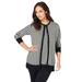 Plus Size Women's Fine Gauge Cardigan by Jessica London in Ivory Houndstooth (Size 30/32) Sweater