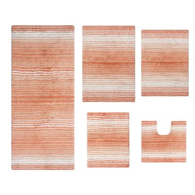 Gradiation 5 Piece Set Bath Rug Collection by Home Weavers Inc in Coral
