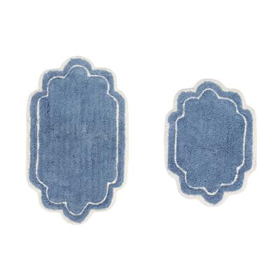 Allure 2 Piece Set Bath Rug Collection by Home Weavers Inc in Blue