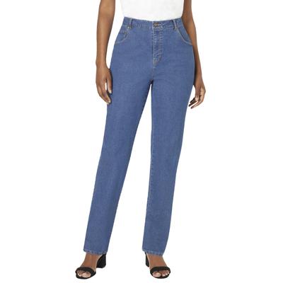Plus Size Women's True Fit Stretch Denim Straight Leg Jean by Jessica London in Medium Stonewash (Size 28 P) Jeans