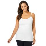 Plus Size Women's Stretch Cotton Cami by Jessica London in White (Size 14/16) Straps