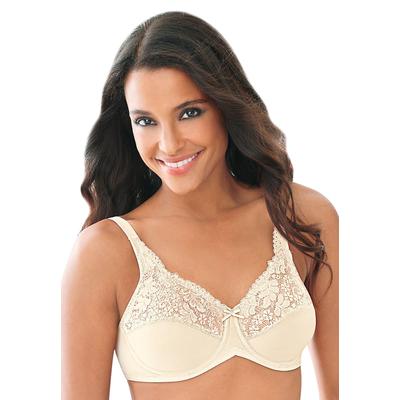 Plus Size Women's Lilyette Lace-Trim Tailored Minimizer® Bra LY0428 by Bali in Ivory (Size 40 DDD)