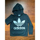 Adidas Tops | Adidas Trefoil Hooded Sweatshirt | Color: Black/White | Size: S